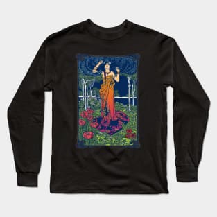 Art Nouveau Lady (orange/red) Long Sleeve T-Shirt